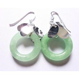 Micro jade Coeur Boucles d/'oreilles