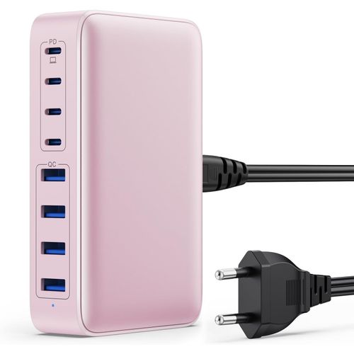 105W Chargeur Usb C, Chargeur Rapide Avec Gan Iii Tech, 8 Ports Pd Qc Pps Prise Multiple, 65W Adaptateur Chargeur Laptop Compatible Avec Macbook Pro/Air Laptop, Iphone, Ipad Pro, Galaxy, Steamdeck