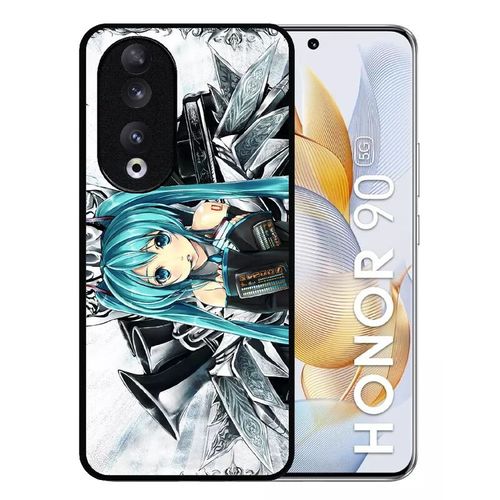 Coque Pour Honor 90 - Manga Fille - Silicone - Noir