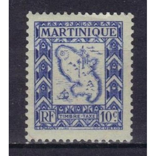Martinique 1947 : Carte De La Martinique - Timbre-Taxe 10 C. Outremer Neufs *