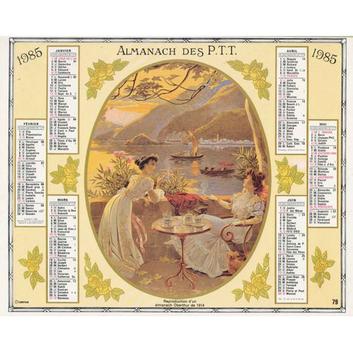 Almanach/Calendrier Des P.T.T./La Poste Oberthur 1985 (Département Eure) / Reproductions D'almanachs De 1910 Et 1914
