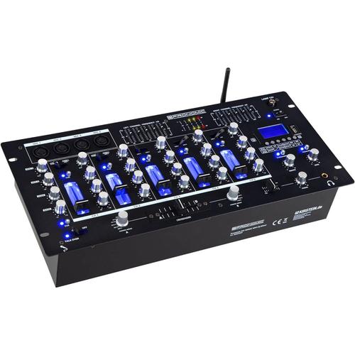 Pronomic DX-165REC MKII DJ table de mixage avec USB Bluetooth - 4 prises de MICS, canaux 1 et 2 avec commutateur phone/line