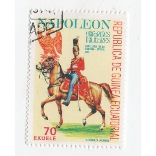 Timbre Guinée Napoleon Uniformes Militaires Cheval 70 Ekuele