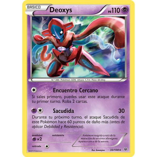 Carte Pokemon Deoxys Xy 6 Holo , Francais