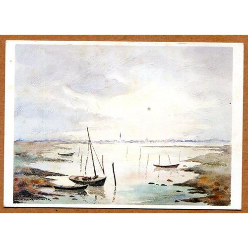 Carte Postale - Aquarelle De Claude Suire - Contre-Jour Sur Le Fier D' Ars - Ile De Ré - Charente-Maritime - 17