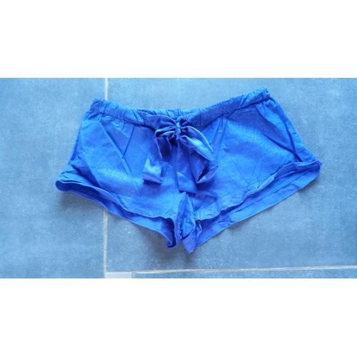 Shorty Sexy Undiz Bleu Pailleté Avec Noeud