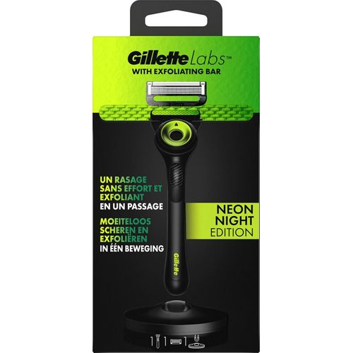 Gillette Labs Rasoir Pour Homme Avec Barre Exfoliante 1 Manche 1 Lame Neon Night 