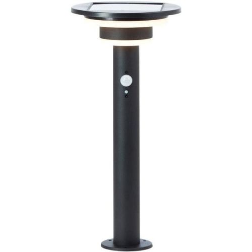 Borne Extérieure - Brilliant - Garvina - Led Et Solaire - Détecteur De Mouvement - Acier Inoxydable Et Plastique - 4 W - Noir