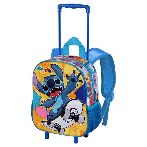 Sac à dos 3D à Roulettes Petit - Disney Lilo et Stitch Skater - Jaune - Taille Unique