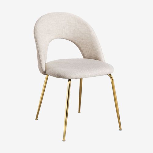 Pack De 2 Chaises De Salle À Manger Recouvertes De Tissu Glorys Doré