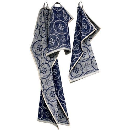 Lot Torchon, Essuie Main, Lavette Jacquard Bleu