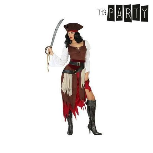 Costume Pour Femme Pirate Marron Et Rouge - Deguisement Taille - M/L