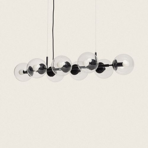 Suspension Métal Et Verre Wassily 8 Spots Noir