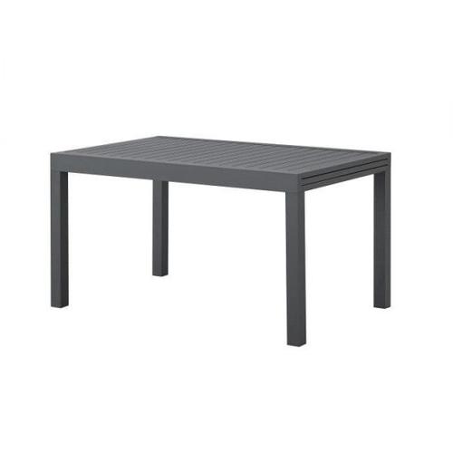 Table De Jardin Extensible Rectangulaire 6 A 10 Personnes - Structure Aluminium - L 135-270 X P 90 X H 75 Cm - Gris Foncé