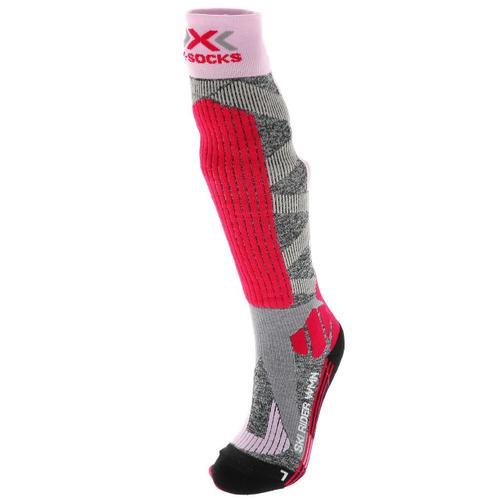 Chaussettes De Ski X-Socks Ski Rider 4.0 Ld Grisrose Gris Chiné