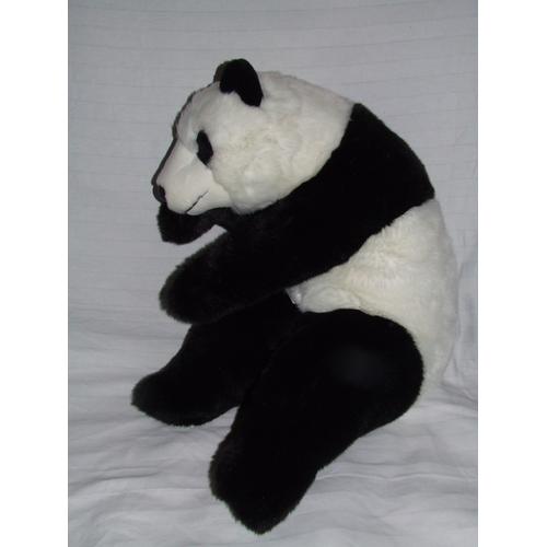 Panda Grand Ours Peluche Noir Blanc 80 Cm Fabrication Française La Pelucherie