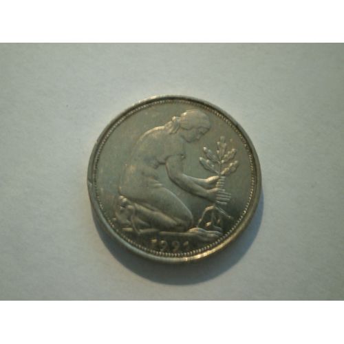 Pièce Allemande 50 Pfennigs Année 1991