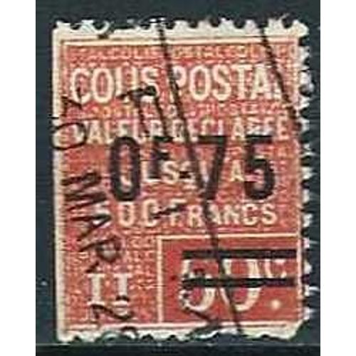 France 1928 / 29, Bel Exemplaire Timbre Pour Colis Postal, Valeur Déclarée Jusqu'à 500f. Yvert 91 - 50c. Rose Surchargé 0f.75, Oblitéré, Un Côté Coupé, Be