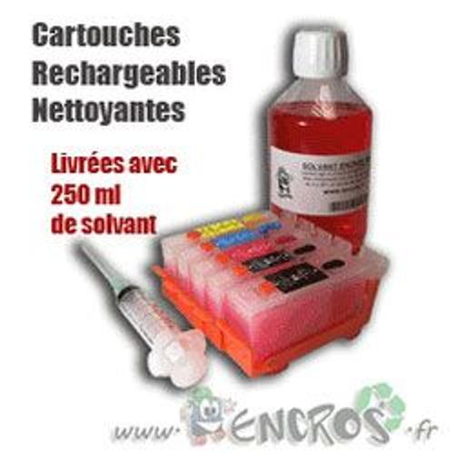 RECHARGE ENCRE- Rechargeables CANON CLI521/PGI520 nettoyantes Au Solvant Encros