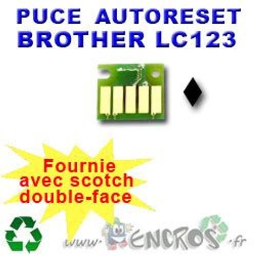 RECHARGE ENCRE- Puce Auto-Reset BROTHER LC123 noire