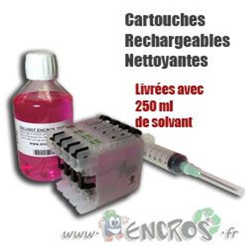 RECHARGE ENCRE- Rechargeables Brother LC1100/LC980 nettoyantes Au Solvant Encros