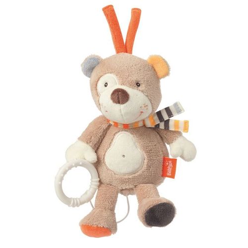 Doudou Ours Babysun Musical Peluche Boite A Musique Baby Sun Marron Beige Nouettes Oranges Echarpe Rayee Baby Sun Monkey Singe