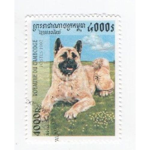 Timbre Cambodge Chien Chiens De Race Dog