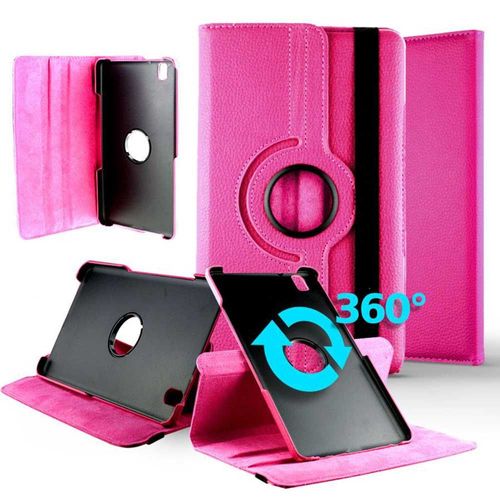 Etui Housse Coque Rotative 360 Degrés Samsung Galaxy Tab Pro 8.4 Sm-T320 - Rose Fushia