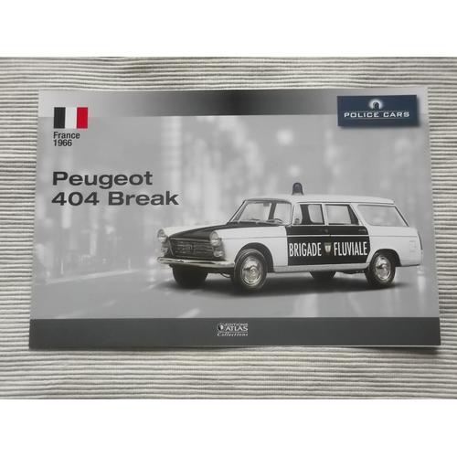 Fiche Peugeot 404 Break Police Brigade Fluviale (Police Cars Collection)-Editions Atlas