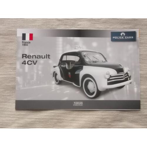 Fiche Renault 4cv Police ( Police Cars Collection )-Editions Atlas