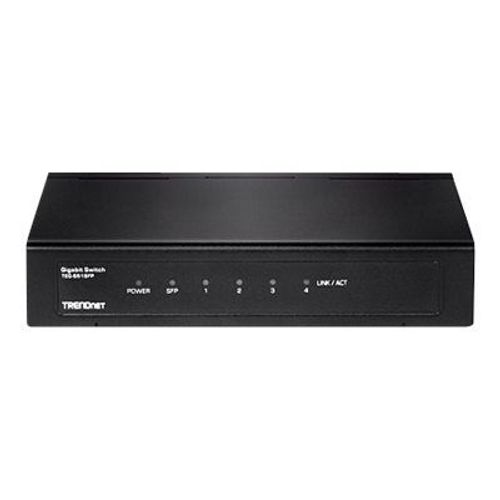 TRENDnet TEG S51SFP - Commutateur - non géré - 4 x 10/100/1000 + 1 x Gigabit SFP - fixation murale - Conformité TAA