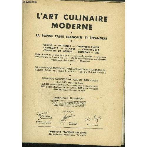 L'art Culinaire Moderne - La Bonne Table Francaise Et Etrangere
