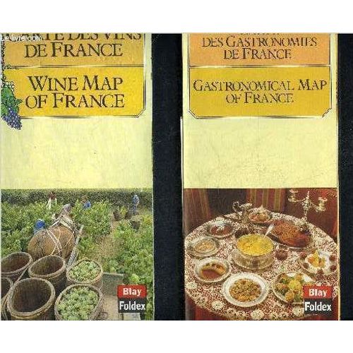 3 Cartes Depliantes En Couleurs Dans Une Pochette : Carte Des Vins De France + Carte Des Gastronomies De France + Carte Des Fromages De France.