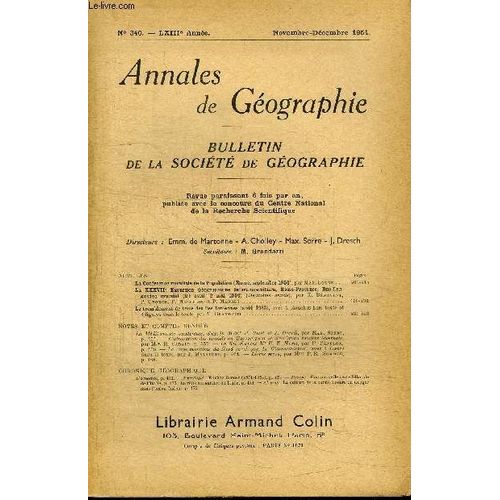 Annales De Geographie N°340 - La Conférence Mondiale De La Population, Le Tremblement De Terre Des Pîles Ioniennes, ...