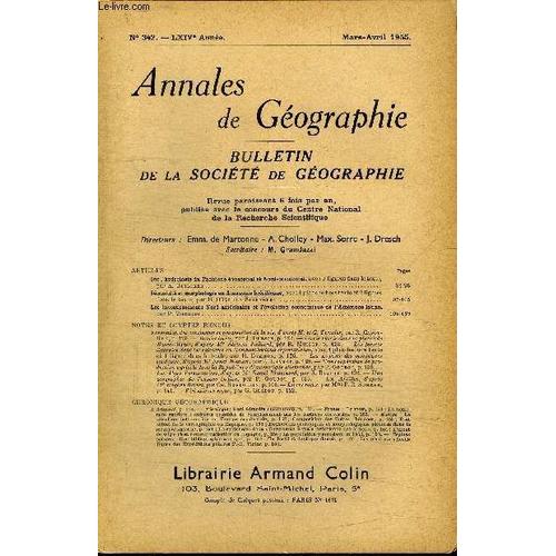 Annales De Geographie N°342 - Sur L'hydrologie Du Pacifique Équatorial Et Nord-Occidental, Séismicité Et Morphologie En Amazonie Brésilienne, ...