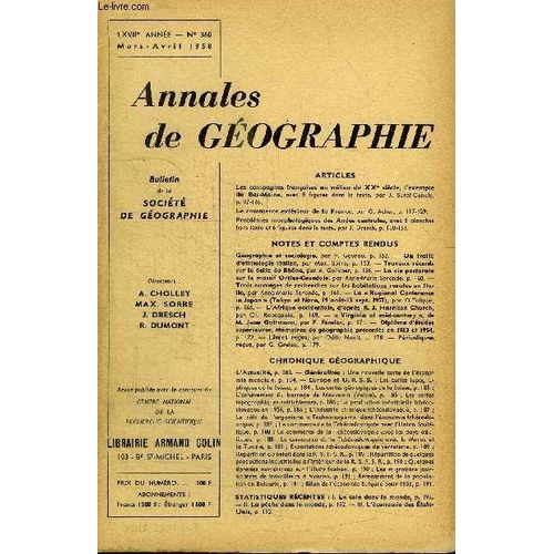 Annales De Geographie N°360 - Les Campagnes Françaises Au Milieu Du Xxe Siècle, Le Commerce Extérieur De La France, ...