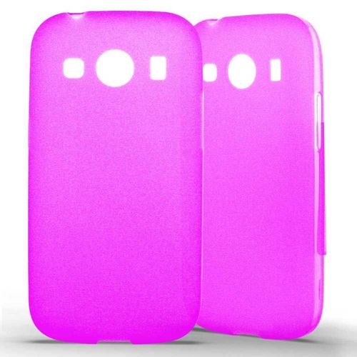 Etui Coque Housse En Silicone Samsung Galaxy Ace 4 G357 Translucide Effet Givré - Rose Fushia