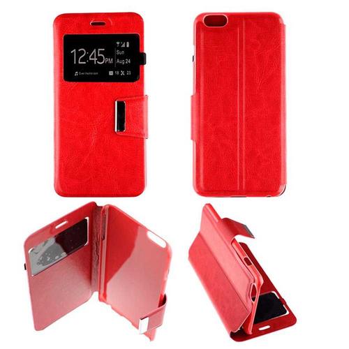 Etui Housse Folio Fenêtre Apple Iphone 6 Plus - Rouge