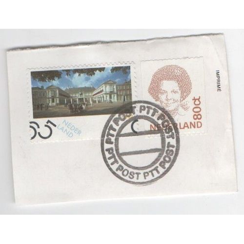 Timbre Nederland Pays Bas Reine Beatrix Et Batiment 