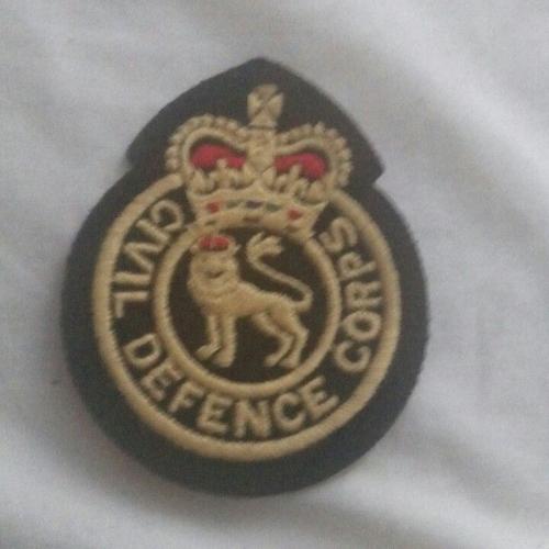 Écusson British Army Civil Defence Corps À Coudre 