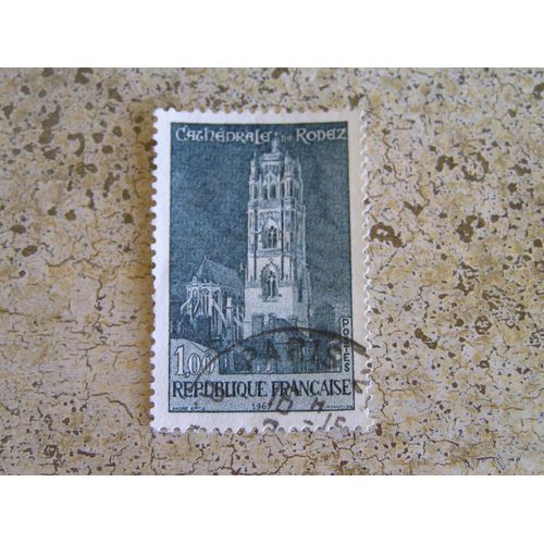 Timbre Oblitéré Cathédrale De Rodez - 1 Frs