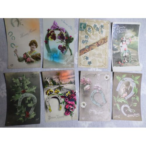 Lot De 24 Cartes Postales Anciennes Porte Bonheur Fer A Cheval Annee 1900-1930 Lot 2