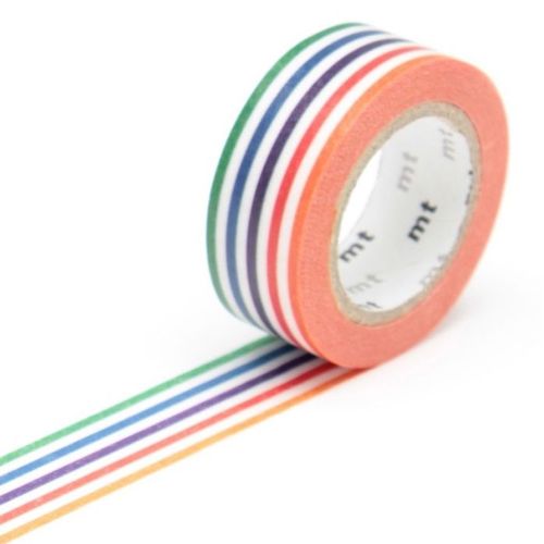 Rouleau 15mm X 7m Kids Motif Lignes Multicolores / Colorful Border