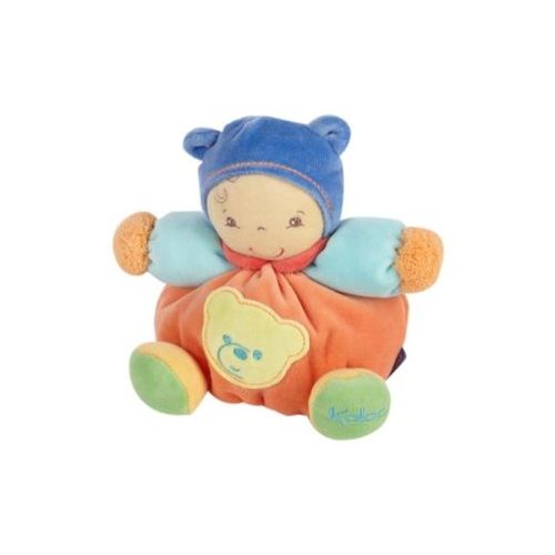 Doudou Boule Kaloo Poupée P'tit Poupon Pop Bébé 18 Cm Bleu Avec Bonnet Verte Bleu Orange Small Chubby Baby Code 9629273 Grelot Kaloo