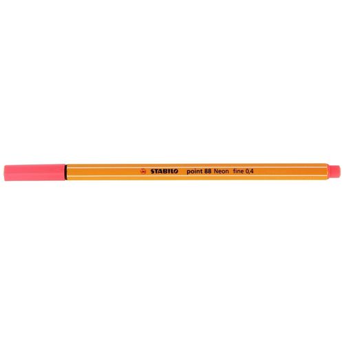 Stabilo Lot De 3 Stylo-Feutres Point 88  Pointe Fine 0,4 Mm Rouge Fluo