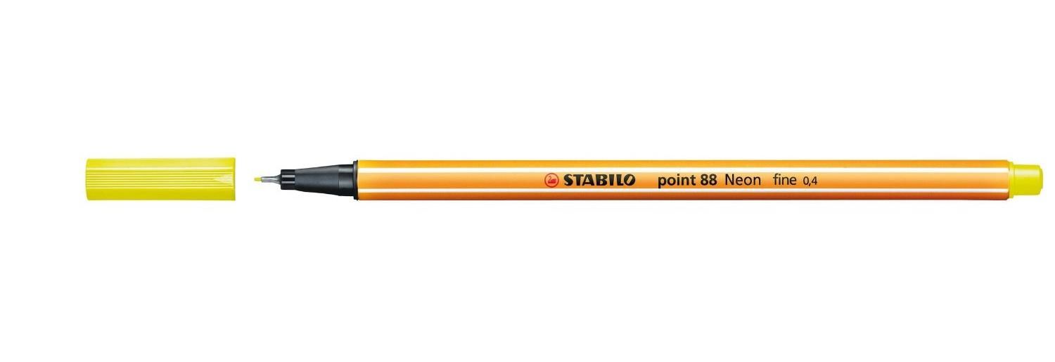 Stabilo Lot De 3 Stylo-Feutres Point 88  Pointe Fine 0,4 Mm Jaune Fluo