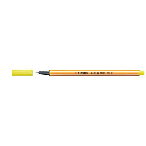 Stabilo Stylo-Feutre Point 88  Pointe Fine 0,4 Mm Jaune Fluo