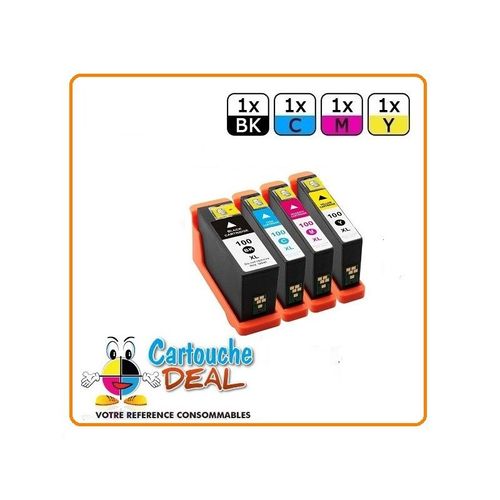 LEXMARK 100XL Lot 4 cartouches compatible LEXMARK Pro 200 205 700 705 901 905
