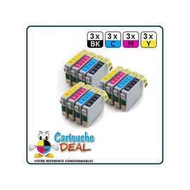 EPSON T0715 Lot 12 cartouches compatible Stylus SX200 SX205 SX210 SX215