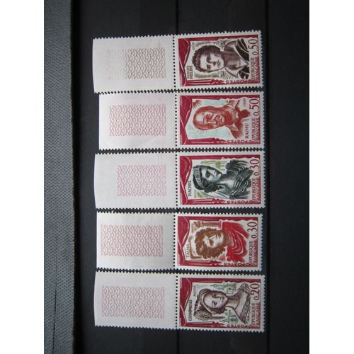 France. Timbres N° 1301 A 1305 (1961).Comediens Francais.